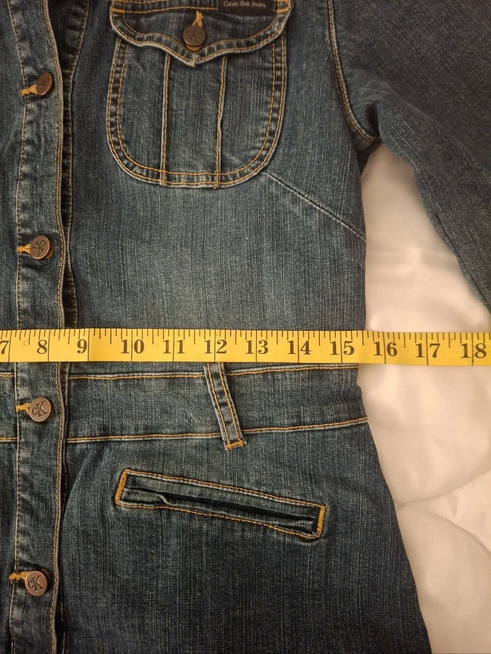 Calvin Klein Women's Dark Wash Denim Jean Jacket Size: 9